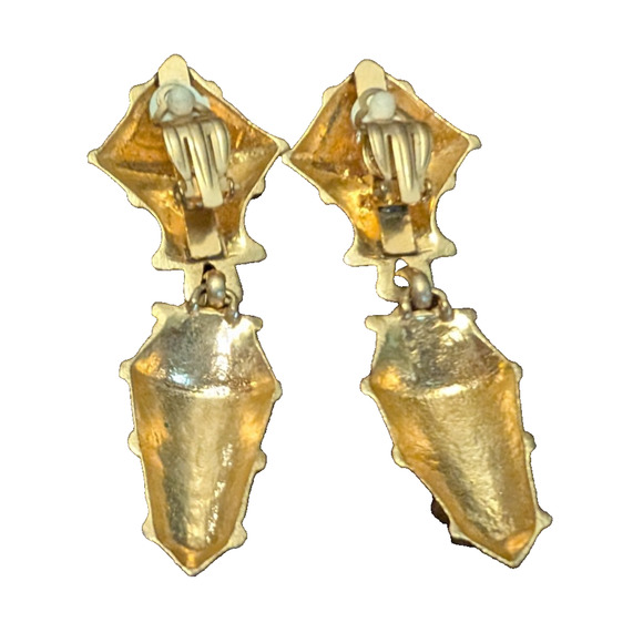 Vintage Jacques An-Lanh Paris Gold Tone Signed Clip on Earrings EUC - Picture 4 of 8
